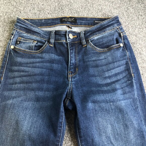 Judy Blue Jeans Womens 3/26 Blue Straight Fit Denim Stretch Mid Rise Comfy 26x30 - Picture 3 of 12